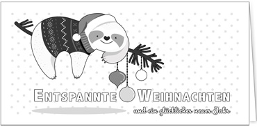 2025 für Firmen | Kategorie Ausmalkarten | Motiv: Süßes Faultier zum Ausmalen - Artikel Nummer 41967-816