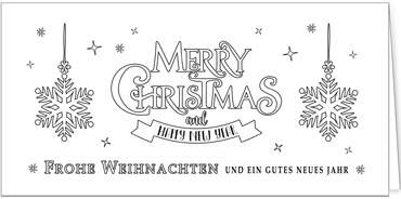 2025 für Firmen | Kategorie Ausmalkarten | Motiv: Verschnörkelte Grüße zum Ausmalen - Artikel Nummer 41972-816
