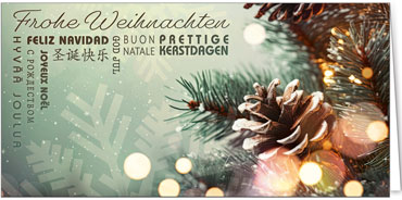 2025 für Firmen | Kategorie Weihnachtliche  Fotoimpressionen | Motiv: Mehrsprachige Pastellwünsche - Artikel Nummer 41987