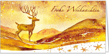 2025 für Firmen | Kategorie Goldene Impressionen | Motiv: Stolzer Goldhirsch - Artikel Nummer 41988