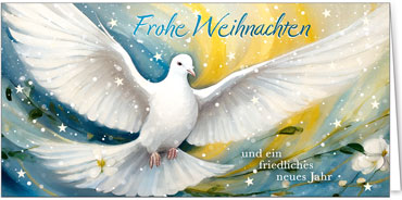 2025 für Firmen | Kategorie - Religiöse Motive - | Motiv: Engelhafte Friedenstaube - Artikel Nummer 42002