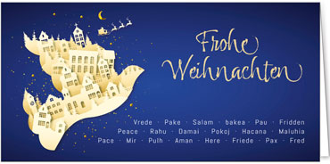 2025 für Firmen | Kategorie Internationale Weihnachtsgrüße | Motiv: Abstrakte Friedenstaube - Artikel Nummer 42004