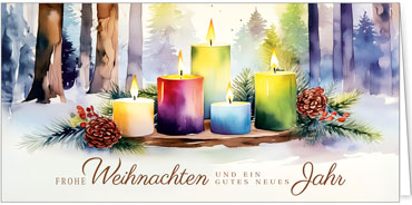 2025 für Firmen | Kategorie - Weihnachts Aquarelle - | Motiv: Kerzengemälde - Artikel Nummer 42032