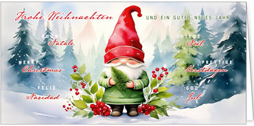 2025 für Firmen | Kategorie - Weihnachts Aquarelle - | Motiv: Beerenwichtel - Artikel Nummer 42037