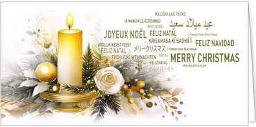 2025 für Firmen | Kategorie - Weihnachts Aquarelle - | Motiv: Retrokerze - Artikel Nummer 42044