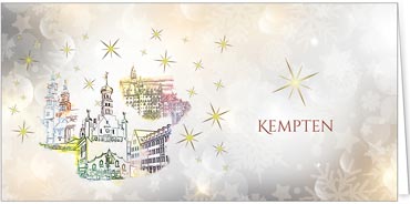 2025 für Firmen | Kategorie Städte Karten | Motiv: Kempten - Pop Art - Artikel Nummer 51015