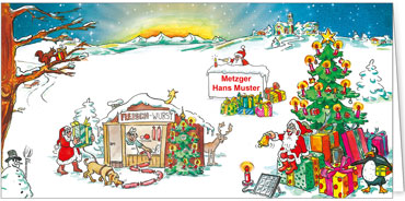 2025 für Firmen | Kategorie - Branchenkarten | Motiv: Metzger - Artikel Nummer 52020