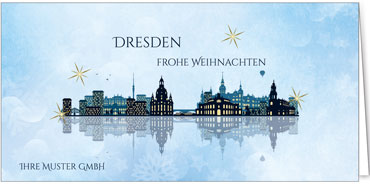 2025 für Firmen | Kategorie Städte Karten | Motiv: Dresden - Modern (Blau) - Artikel Nummer 7022-802