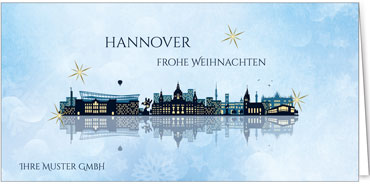 2025 für Firmen | Kategorie Städte Karten | Motiv: Hannover - Modern (Blau) - Artikel Nummer 7026-802