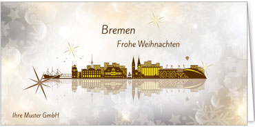 2025 für Firmen | Kategorie Städte Karten | Motiv: Bremen - Modern (Gold) - Artikel Nummer 7032-800