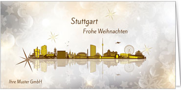 2025 für Firmen | Kategorie Städte Karten | Motiv: Stuttgart - Modern (Gold) - Artikel Nummer 7042-800