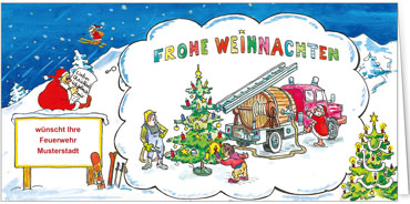 2025 für Firmen | Kategorie - Branchenkarten | Motiv: Feuerwehr - Artikel Nummer 7058-803