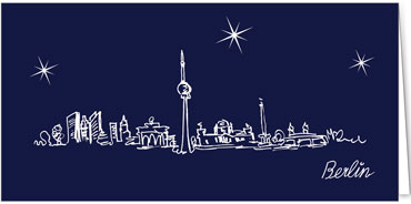 2025 für Firmen | Kategorie Städte Karten | Motiv: Berlin - Line Art (Blau) - Artikel Nummer 7082-804