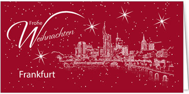 2025 für Firmen | Kategorie Städte Karten | Motiv: Frankfurt - Sightseeing (Rot) - Artikel Nummer 7083-805