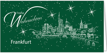 2025 für Firmen | Kategorie Städte Karten | Motiv: Frankfurt - Sightseeing (Grün) - Artikel Nummer 7083-806