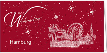 2025 für Firmen | Kategorie Städte Karten | Motiv: Hamburg - Sightseeing (Rot) - Artikel Nummer 7085-805