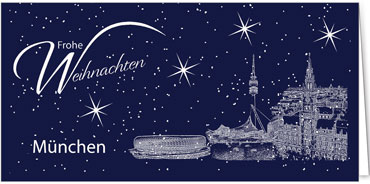 2025 für Firmen | Kategorie Städte Karten | Motiv: München - Sightseeing (Blau) - Artikel Nummer 7087-804