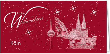 2025 für Firmen | Kategorie Städte Karten | Motiv: Köln - Sightseeing (Rot) - Artikel Nummer 7089-805