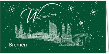 2025 für Firmen | Kategorie Städte Karten | Motiv: Bremen - Sightseeing (Grün) - Artikel Nummer 7090-806