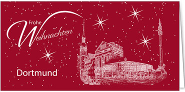 2025 für Firmen | Kategorie Städte Karten | Motiv: Dortmund - Sightseeing (Rot) - Artikel Nummer 7092-805