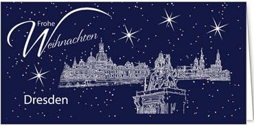 2025 für Firmen | Kategorie Städte Karten | Motiv: Dresden - Sightseeing (Blau) - Artikel Nummer 7093-804