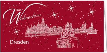 2025 für Firmen | Kategorie Städte Karten | Motiv: Dresden - Sightseeing (Rot) - Artikel Nummer 7093-805