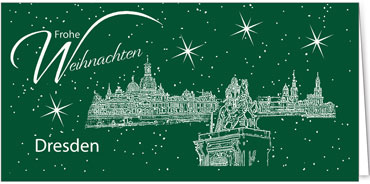 2025 für Firmen | Kategorie Städte Karten | Motiv: Dresden - Sightseeing (Grün) - Artikel Nummer 7093-806