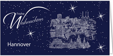 2025 für Firmen | Kategorie Städte Karten | Motiv: Hannover - Sightseeing (Blau) - Artikel Nummer 7095-804