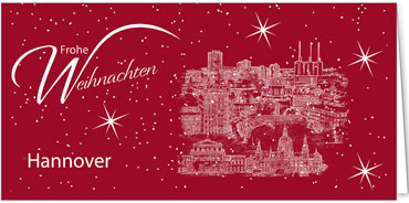 2025 für Firmen | Kategorie Städte Karten | Motiv: Hannover - Sightseeing (Rot) - Artikel Nummer 7095-805