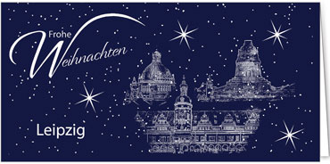 2025 für Firmen | Kategorie Städte Karten | Motiv: Leipzig - Sightseeing (Blau) - Artikel Nummer 7097-804