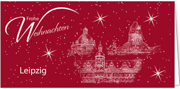 2025 für Firmen | Kategorie Städte Karten | Motiv: Leipzig - Sightseeing (Rot) - Artikel Nummer 7097-805