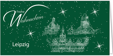 2025 für Firmen | Kategorie Städte Karten | Motiv: Leipzig - Sightseeing (Grün) - Artikel Nummer 7097-806