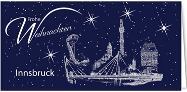 2025 für Firmen | Kategorie Städte Karten | Motiv: Innsbruck - Sightseeing (Blau) - Artikel Nummer 7101-804
