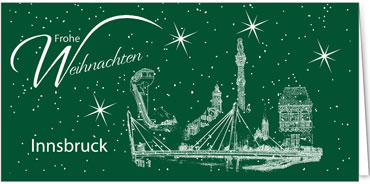 2025 für Firmen | Kategorie Städte Karten | Motiv: Innsbruck - Sightseeing (Grün) - Artikel Nummer 7101-806