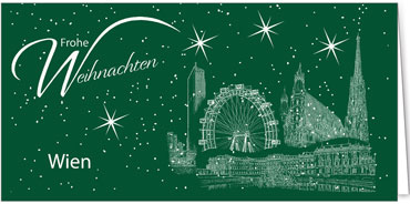 2025 für Firmen | Kategorie Städte Karten | Motiv: Wien - Sightseeing (Grün) - Artikel Nummer 7105-806