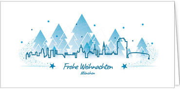 2025 für Firmen | Kategorie Städte Karten | Motiv: München in Blau - Artikel Nummer 7126-811