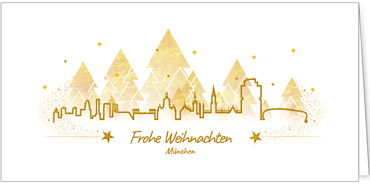 2025 für Firmen | Kategorie Städte Karten | Motiv: München in Gold - Artikel Nummer 7127-811