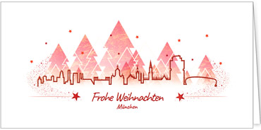 2025 für Firmen | Kategorie Städte Karten | Motiv: München in Rot - Artikel Nummer 7129-811