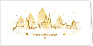 2025 für Firmen | Kategorie Städte Karten | Motiv: Köln in Gold - Artikel Nummer 7131-811