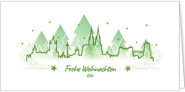 2025 für Firmen | Kategorie Städte Karten | Motiv: Köln in Grün - Artikel Nummer 7132-811