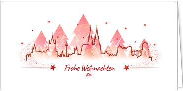 2025 für Firmen | Kategorie Städte Karten | Motiv: Köln in Rot - Artikel Nummer 7133-811