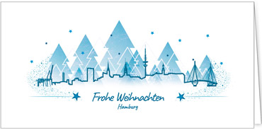 2025 für Firmen | Kategorie Städte Karten | Motiv: Hamburg in Blau - Artikel Nummer 7134-811
