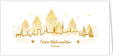 2025 für Firmen | Kategorie Städte Karten | Motiv: Hamburg in Gold - Artikel Nummer 7135-811