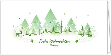 2025 für Firmen | Kategorie Städte Karten | Motiv: Hamburg in Grün - Artikel Nummer 7136-811