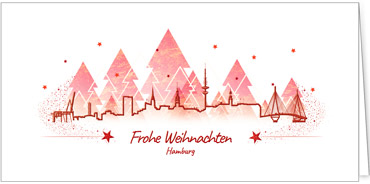 2025 für Firmen | Kategorie Städte Karten | Motiv: Hamburg in Rot - Artikel Nummer 7137-811