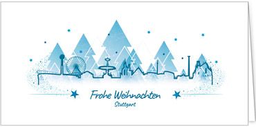 2025 für Firmen | Kategorie Städte Karten | Motiv: Stuttgart in Blau - Artikel Nummer 7138-811