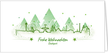 2025 für Firmen | Kategorie Städte Karten | Motiv: Stuttgart in Grün - Artikel Nummer 7140-811