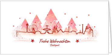 2025 für Firmen | Kategorie Städte Karten | Motiv: Stuttgart in Rot - Artikel Nummer 7141-811