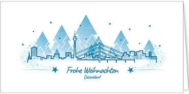 2025 für Firmen | Kategorie Städte Karten | Motiv: Düsseldorf in Blau - Artikel Nummer 7142-811