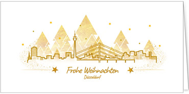 2025 für Firmen | Kategorie Städte Karten | Motiv: Düsseldorf in Gold - Artikel Nummer 7143-811